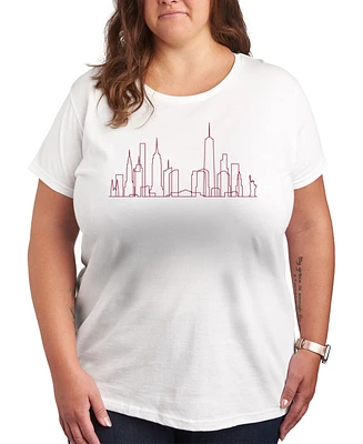 Hybrid Apparel Nyc Skyline Line Art Plus Graphic T-Shirt