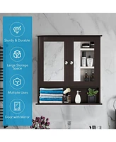 Sugift Bathroom Wall Mount Mirror Cabinet Organizer