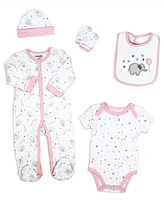 Tendertyme 24 Piece Baby Girls Elephants and Woodland Foxes Infant Apparel Layette Gift Set