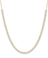 Diamond Bezel Adjustable 17" Tennis Necklace (2 ct. t.w.) 14k White Gold or Yellow Gold, Created for Macy's