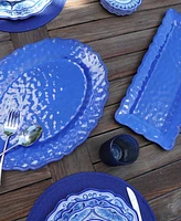 Certified International Blue Indigo Crackle 2 Pc Platter Set, Service For 2