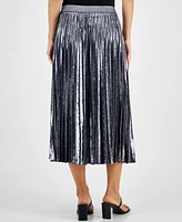 Tommy Hilfiger Women's Metallic Pleated Midi Skirt