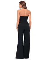 Betsy & Adam Women's Floral-Embellished Strapless Jumpsuit