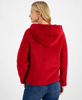 Tommy Hilfiger Women's Sherpa Zip-Front Hooded Jacket