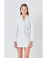 endless rose Women's Tweed Short Jacket