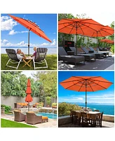 Yescom 11 Ft 3 Tier Patio Umbrella with Crank Handle Push to Tilt Outdoor Pool