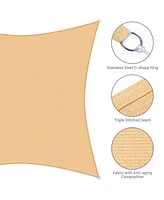 18x18 Ft 97% Uv Block Square Sun Shade Sail Hdpe Canopy Patio Park Garden