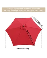 9Ft 6 Ribs Umbrella Cover Canopy Replacement Top Patio Outdoor Market Beach Red