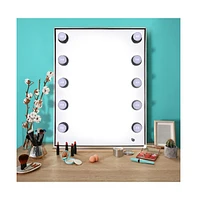 Byootique Lighted Hollywood Vanity Mirror 10pcs Dimmable Led Tabletop Mount Makeup