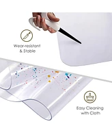 Yescom 48" x 36" Clear Rectangle Pvc Floor Mat Protector for Hard Wood Floor Home Office Chairs