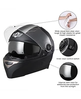 Ahr Run-F1 Dot Motorcycle Full Face Helmet Dual Visors Abs Street Bike Motorbike Touring Sports