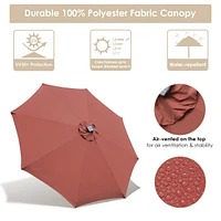 9ft Solar Powered Led Patio Umbrella Outdoor Parasol Sunshade Tilt with Crank