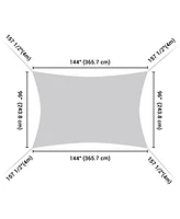 2 Pack 12x8 Ft 97% Uv Block Rectangle Hdpe Sun Shade Sail Heavy Duty Canopy
