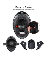 Ahr Run-F3 Full Face Motorcycle Helmet Dot Approved Removable Liner Street Bike M