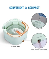 Yescom Square Spin Mop and Bucket Floor Cleaning System Water Filtration 8 Microfiber Mop Pads Green