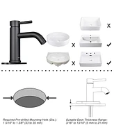 Aquaterior Single Handle Bathroom Vessel Faucet Mixer Tap with Pop-Up Drain