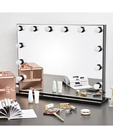 Byootique 33"x24" Hollywood Lighted Vanity Makeup Mirror 12 Led Bulbs Studio