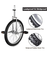 Yescom 20 In Wheel Outdoor Unicycle Leakproof Butyl Tire Circus Bike Balance Training for Adults Teenagers Kids, Silver