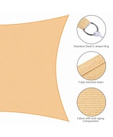 2 Pack 13x10 Ft 97% Uv Block Rectangle Sun Shade Sail Hdpe Canopy Cover Net Park