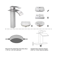 Yescom Aquaterior Modern 1 Hole Bathroom Faucet Vanity Sink Basin Single Handle Diy Kitchen Bn