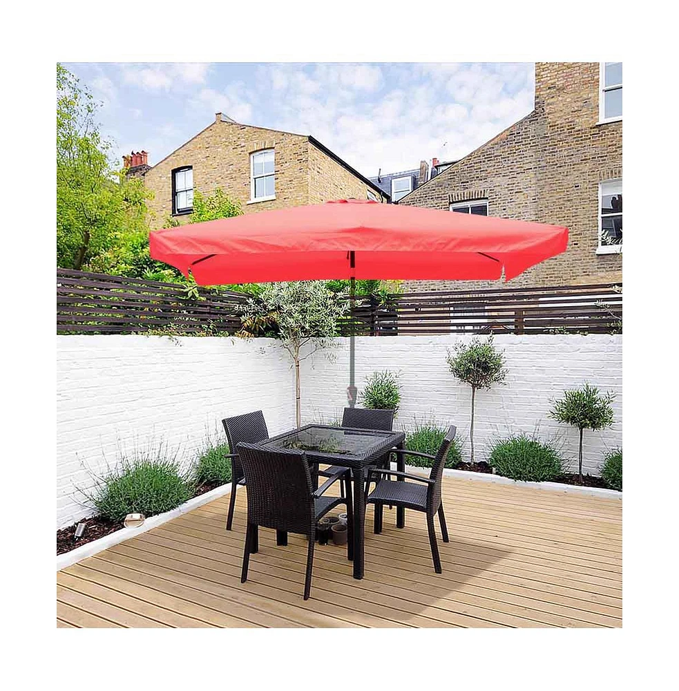 Yescom 10x6ft Universal Replacement Umbrella Canopy with Tippet Top Cover Patio Beach