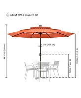 Yescom 3 Tier Patio Umbrella with Solar Powered Led Crank Tilt Button