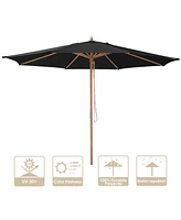 Yescom 13FT Large Outdoor Patio Umbrella UV30+ Wood 8 Rib Pole for Table Beach Yard Garden Wedding Deck Cafe Pool