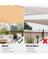 Yescom 22 Ft 97% Uv Block Triangle Sun Shade Sail Hdpe Canopy Cover Net Outdoor Yard