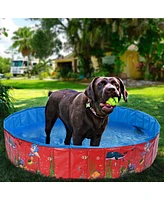 Foldable Pet Swimming Pool Anti-slip Pvc Portable Bath Tub for Dog Cat Outdoor