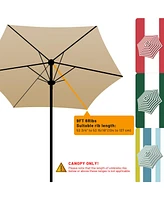 9 Ft Patio Umbrella Replacement Canopy Market Table Top Sunshade Cover Garden