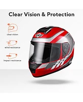 Ahr Run-F3 Full Face Motorcycle Helmet Dot Approved Street Bike Removable Liner M