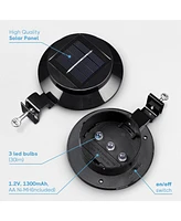Yescom Led Solar Gutter Light Waterproof Outdoor Garden Fence Wall Lights Black 4Pcs