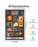Yescom 11"x17" Double-Sided All Clear Vinyl Menu Cover 2 View Plastic Menu Holder Top Loading Restaurant Cafe 30 Pack