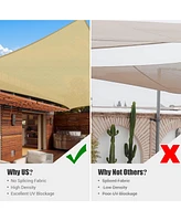 Yescom 16x20 Ft 97% Uv Block Rectangle Sun Shade Sail Hdpe Canopy Patio Garden