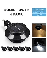 Yescom Led Solar Gutter Outdoor Wall Light Security Waterproof Garden Yard Pathway Stair Black 6 Pack