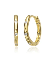 GiGiGirl Kids 14k Gold Plated with Clear Cubic Zirconia Hoop Earrings