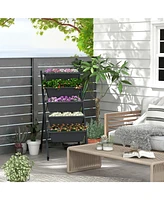 5-Tier Vertical Raised Garden Bed with Wheels and Container Boxes