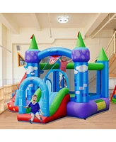 Kids Inflatable Bounce House Dragon Jumping Slide Bouncer Castle with 740W Blower