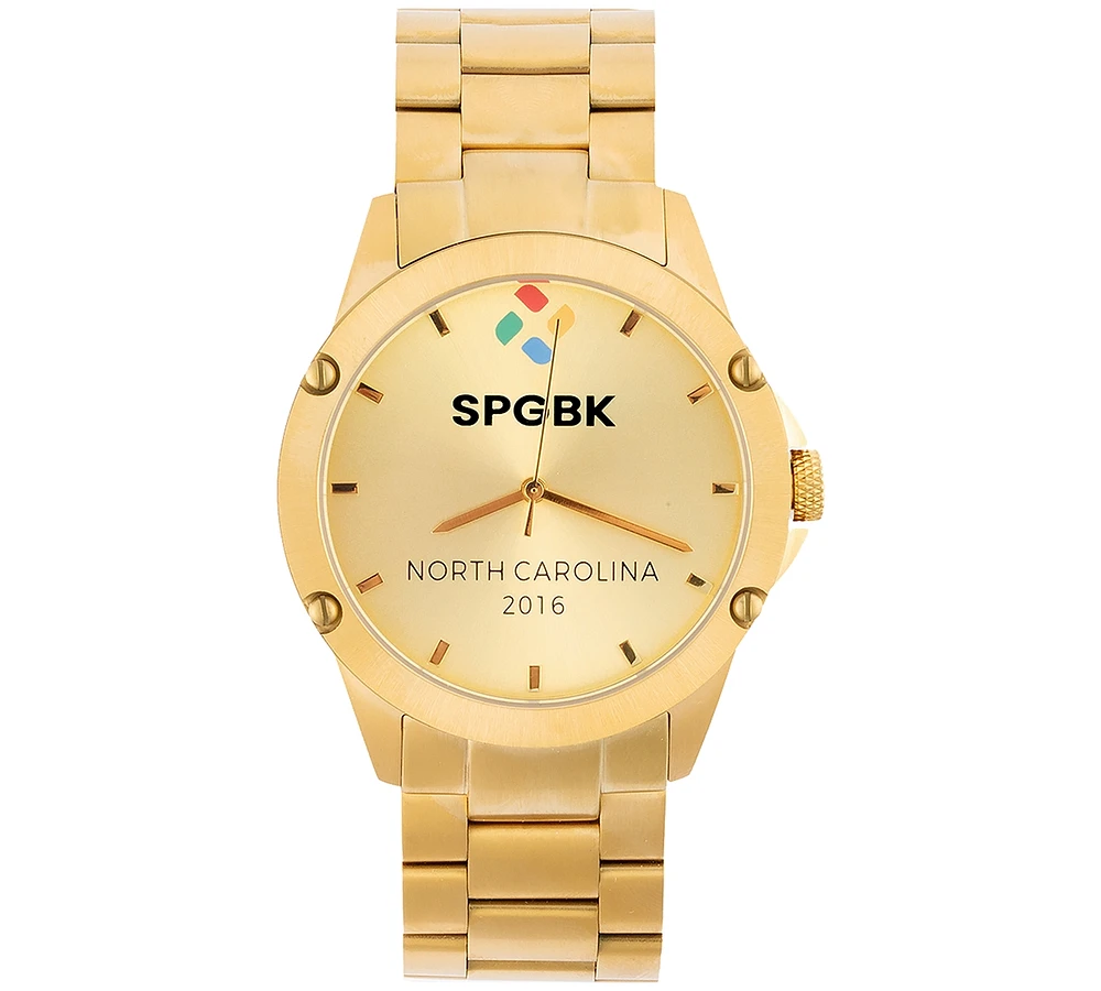 Spgbk Watches Unisex Fayetteville Gold-Tone Stainless Steel Bracelet Watch 44mm