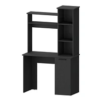 Fm Furniture Rumford Computer Desk with Hutch and 3-Tier Storage Shelves