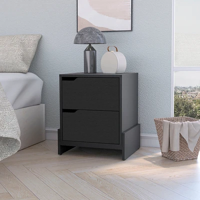 Fm Furniture Lovell Nightstand with Sturdy Base and 2-Drawers