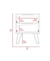 Fm Furniture Nuvo Nightstand,Two Drawers, Hairpin Legs
