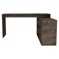 Fm Furniture Antlia L-Shaped Writing Desk, Two Shelves