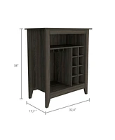 Fm Furniture Future Bar Cabinet, Six Built-in Wine Rack, One Open Drawer