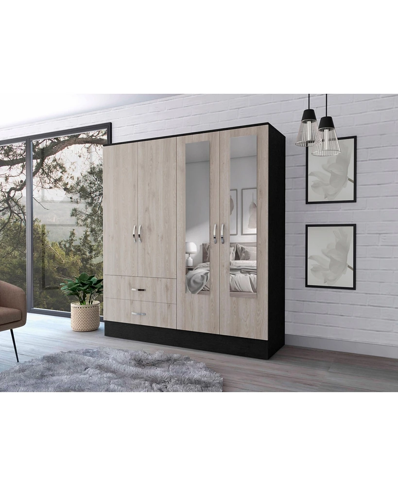 Fm Furniture Florencia L Mirrored Armoire