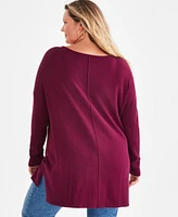 Style & Co Plus Knit Seam-Front Tunic Top, Created for Macy's