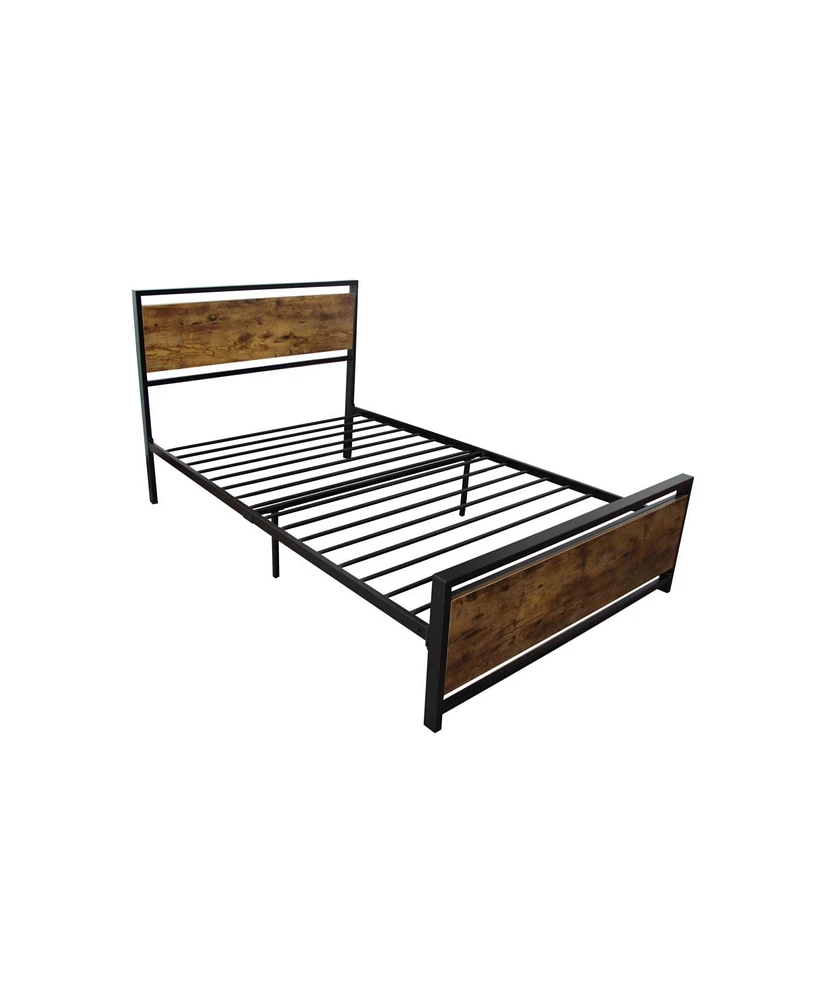 Simplie Fun Twin Size Metal Bed Sturdy System Metal Bed Frame, Modern Style And Comfort To Any Bedroom