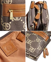 Giani Bernini Signature Monogram Triple-Zip Dasher Crossbody