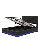 Streamdale Furniture Full Size Tufted Upholstered Platform Bed With Hydraulic Storage System