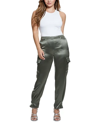 Guess Women's Marzia Buckle-Hem Cargo Jogger Pants